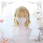 3 цвета блонд Лен черный Лолита парик золото JK Harajuku Фея короткая волна кудрявые сладкие челки девушки косплей синтетические волосы