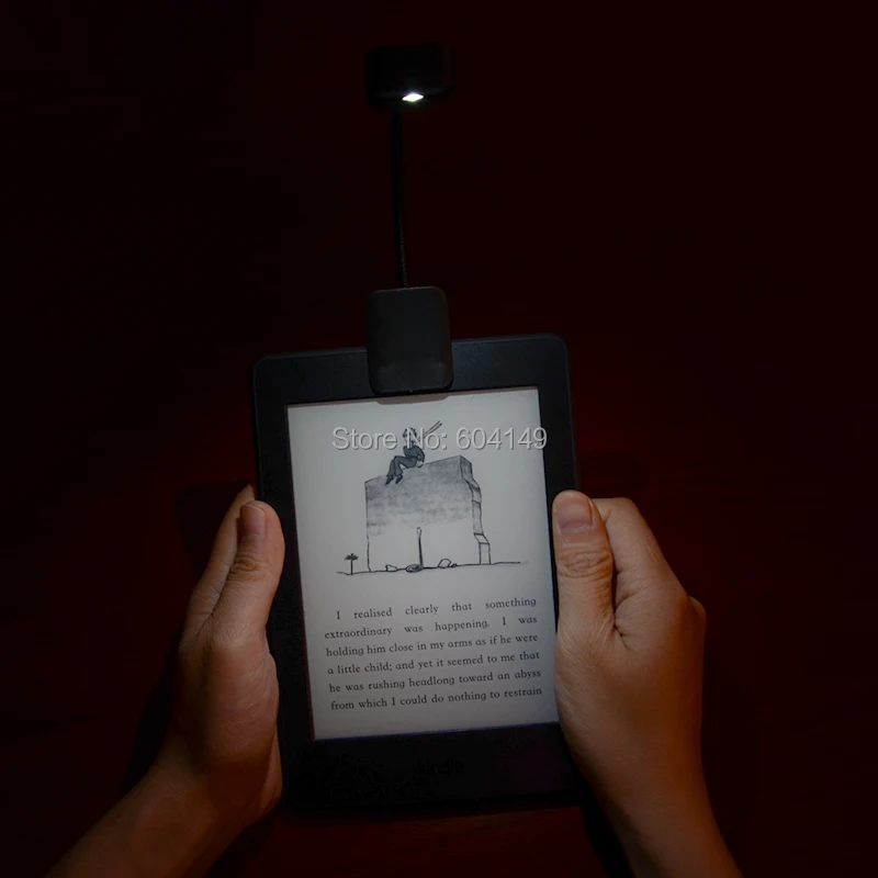 Светодиодная лампа для чтения электронных книг с зажимом для Kindle Reader, черный чехол, гибкая лампа для чтения с 2 режимами яркости, Мини светодиодный светильник для чтения электронных книг