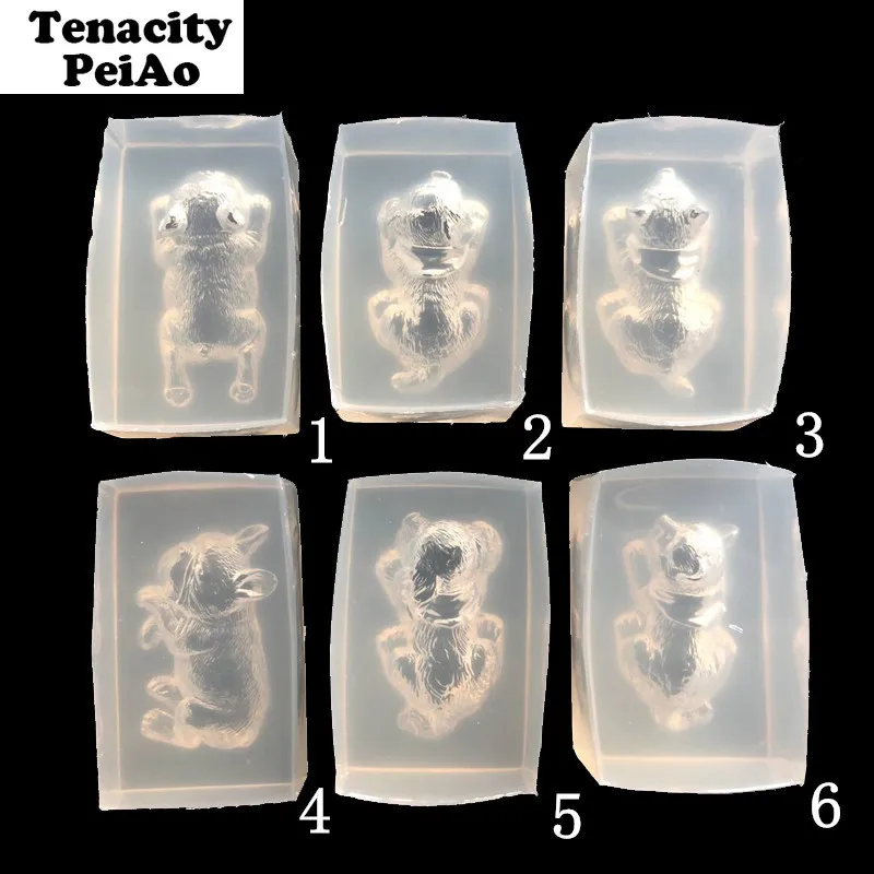 3D щенок эпоксидная силиконовая форма сделай сам брелок подвеска УФ для литья под