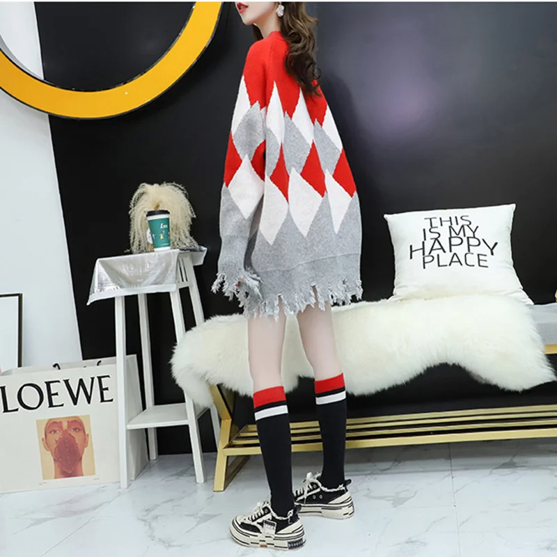 2022 Fashion Chic Cat Women's Sweater Pullover Korean Loose-fitting Autumn Winter Knitted Female Tops | Женская одежда