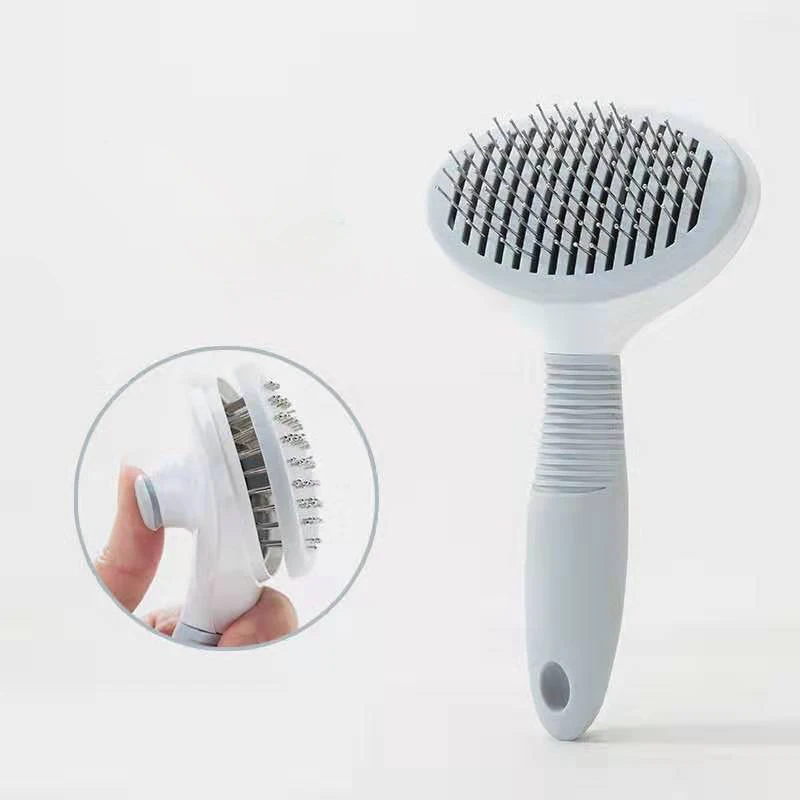 gray OUYXR Щетка для собак, быстрая очистка, длинные волосы, игла, расческа для удаления волос домашних животных, грабли, щетка для кошек, инструмент для ухода за шерстью - Цвет: gray