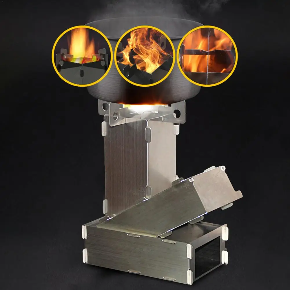 Уличная кемпинговая Удобная ракетная плита из нержавеющей стали Портативная