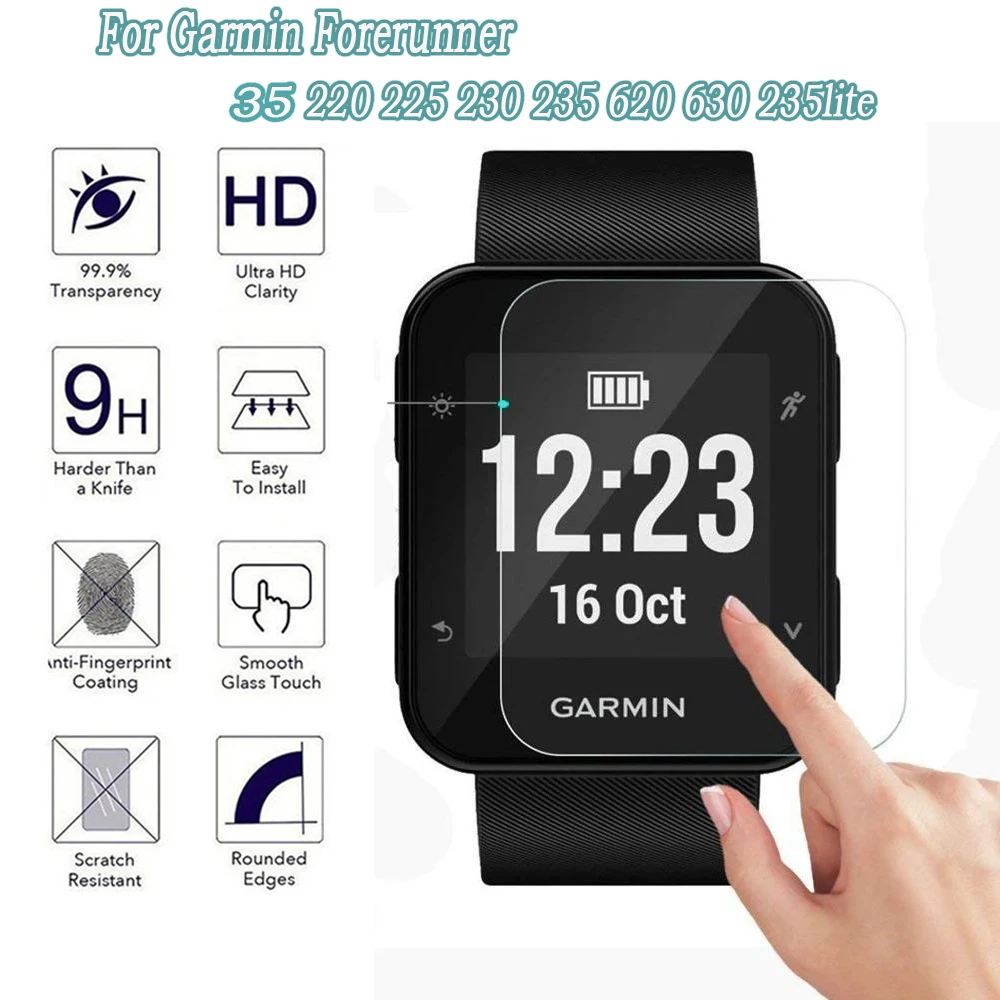 

Protector Film For Garmin Forerunner 220 225 620 630 235lite 35 935 945 Ultra Clear Tempered Glass Guard Screen 735 735XT Watch