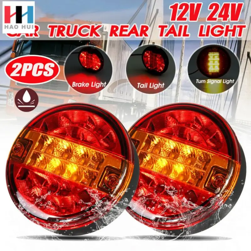 

Waterproof Car 20 LED Warning Tail Light Rear Lamps Pair Boat Trailer 12-24V Rear Parts For Car Lorry Truck Van Trailer