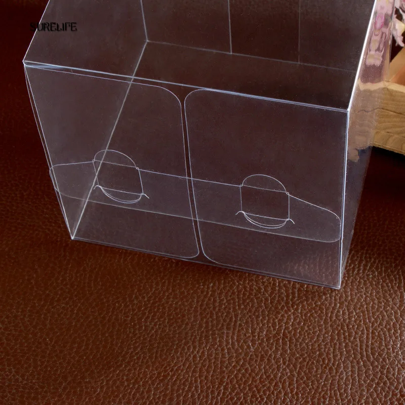 

50pcs Square Transparent PVC Box Party Jewelry Candy Plastic Storage Box Clear Plastic Macaron Gift Packaging Boxes Case