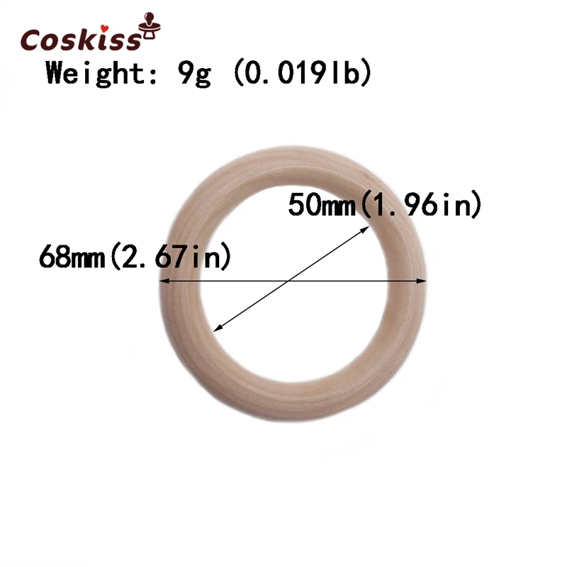 68 мм (2 67 '') Натуральный Деревянный Прорезыватель для зубов детская игрушка