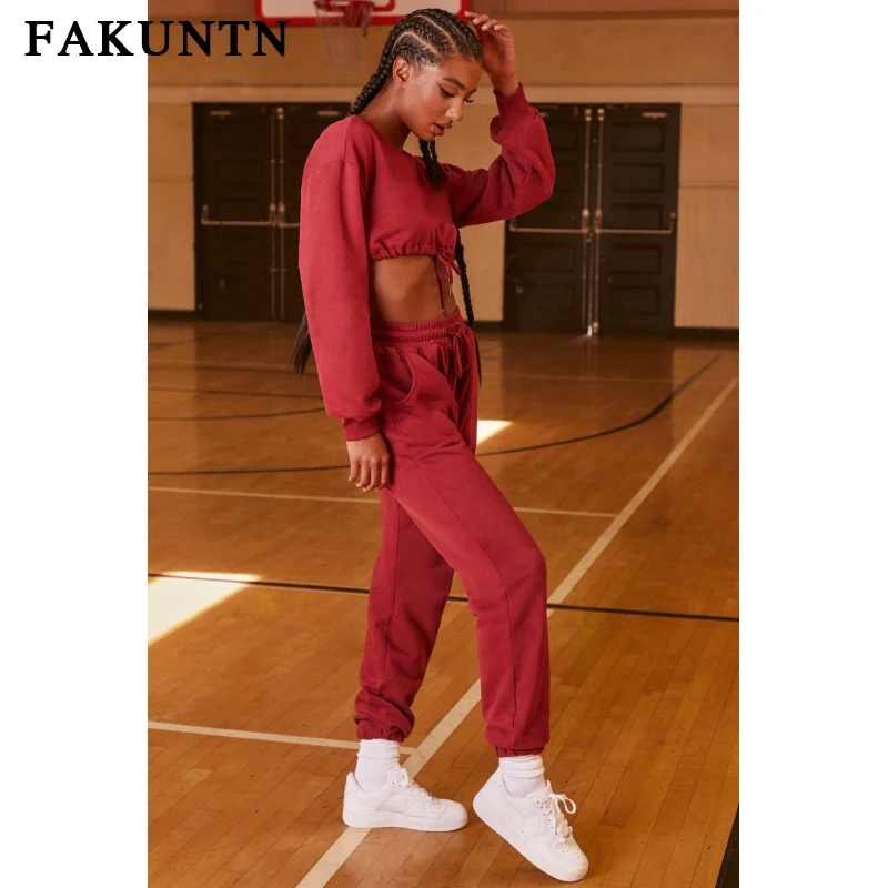 저렴한 FAKUNTN-여성 운동복 세트, 2021 패션 가을 겨울 새로운 의류 여성 스포츠 정장 여성 라운지웨어 투피스 세트 의상 저렴한 FAKUNTN-여성 운동복 세트, 2021 패션 가을 겨울 새로운 의류 여성 스포츠 정장 여성 라운지웨어 투피스 세트 의상