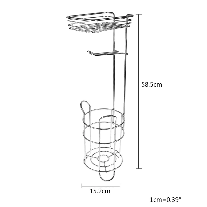 

Stainless Steel Roll Paper Holder Rack Toilet Tissue Towel Stand Storage Shelf