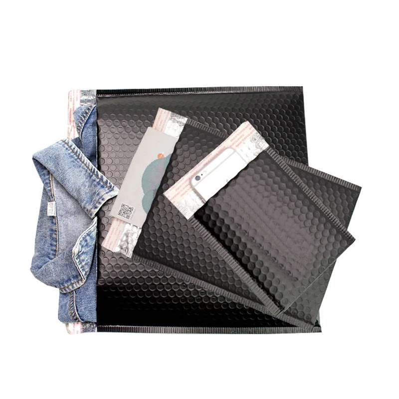 Матовый черный алитированные Пузырьковые конверты воздушно-пузырьковая пленка