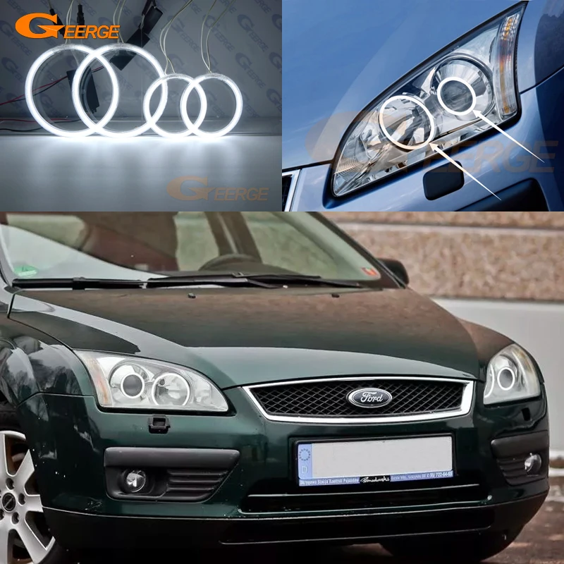 

Excellent Ultra bright CCFL Angel Eyes Halo Rings kit Day Light For Ford Focus II Mk2 2004 2005 2006 2007 2008 Europe