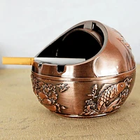 practical durable ball shape ashtray alloy ash container good sealing for car