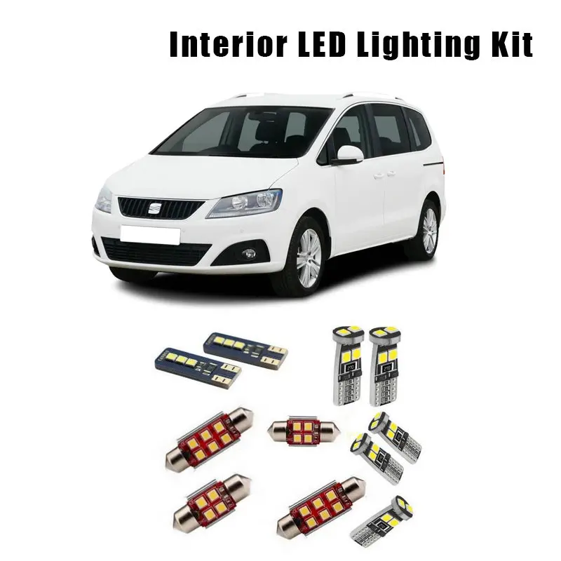 

For 2011-2017 Seat Alhambra II MK2 710 711 21pcs White Canbus LED Interior Lights Map Dome Reading Lamp Kit Trunk Door Bulbs