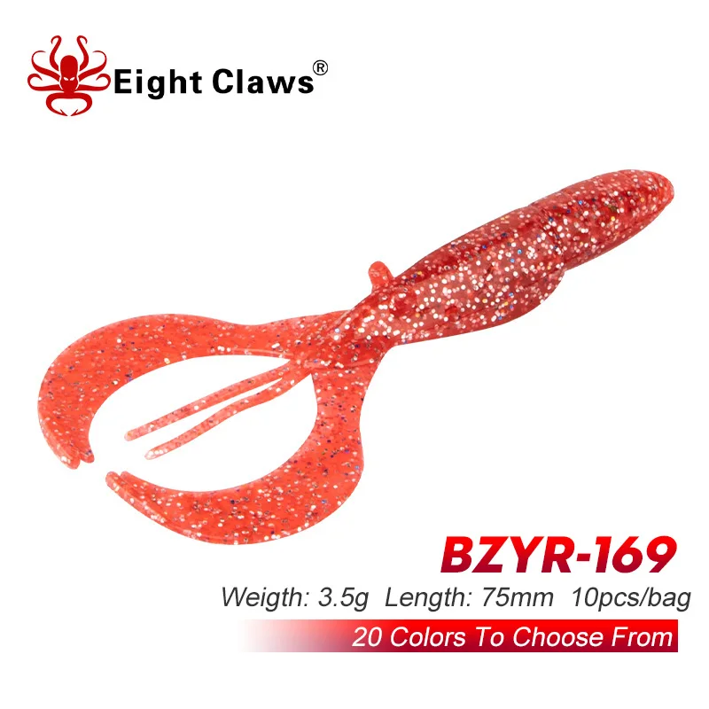 

Силиконовая приманка в виде червя с восьми когтями, 75 мм, 3,5 г, искусственная Мягкая приманка для рыбалки, приманка для ловли креветок, джигги...