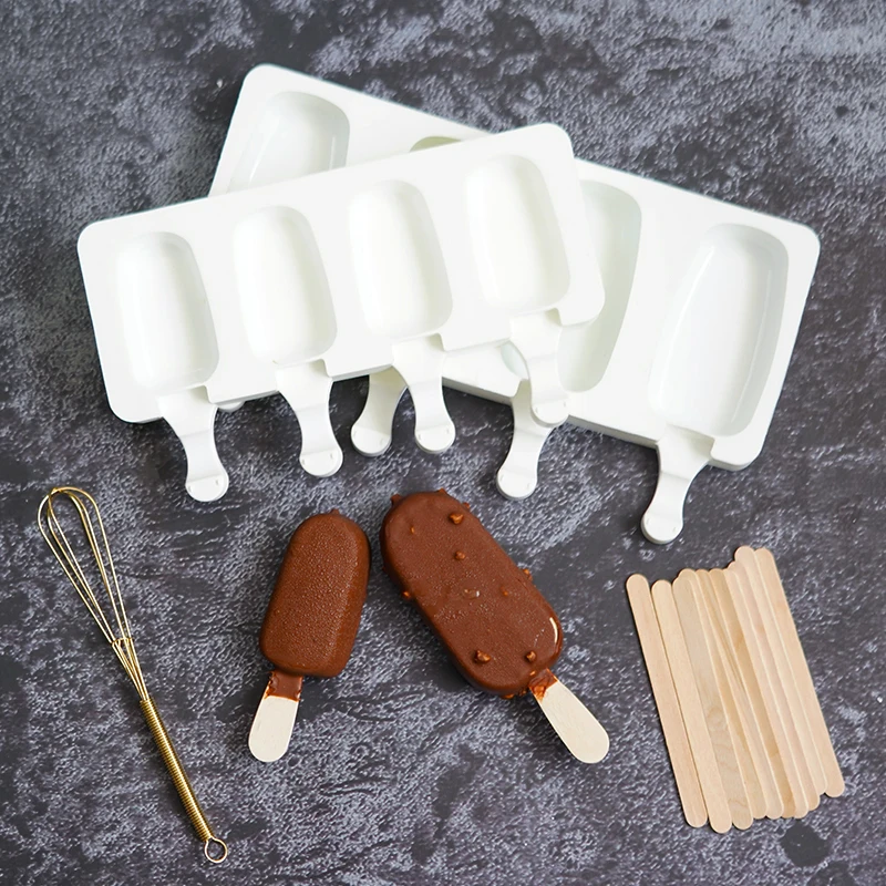 

3D DIY Silicone Ice Cream Mold Handmade Eco-Friendly Popsicle Mold Mousse Dessert Freezer Juice Ice Cube Tray moldes de silicona