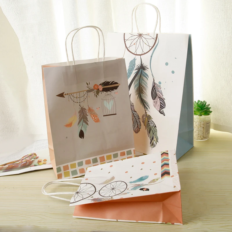 10 шт. бумажные пакеты с ручкой 22 х16 см|Подарочные сумки и упаковка| |