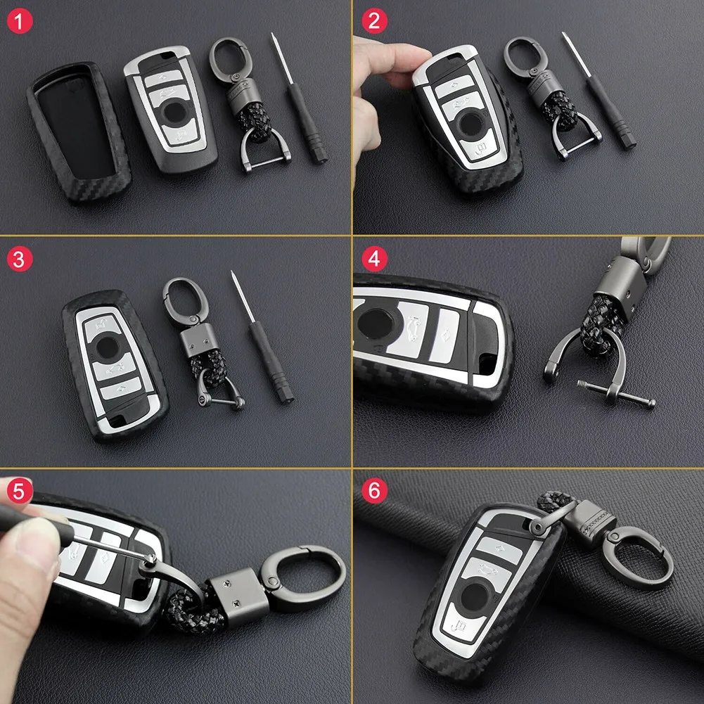 

Silica Gel Key Case Wear-Resisting 1 Pc Carbon Fiber Look Cover Fob Durable