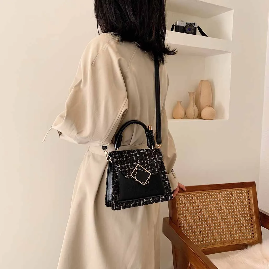 

Women 2021 Luxury Quality Shoulder Messenger Bag Casual Wool Leather Handbag Small Purse Bags For Women Lady Travel Bags