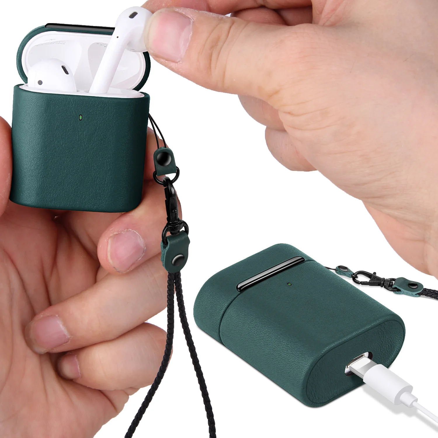 Чехол с ремешком для беспроводных Bluetooth-наушников Apple Airpods 1 2