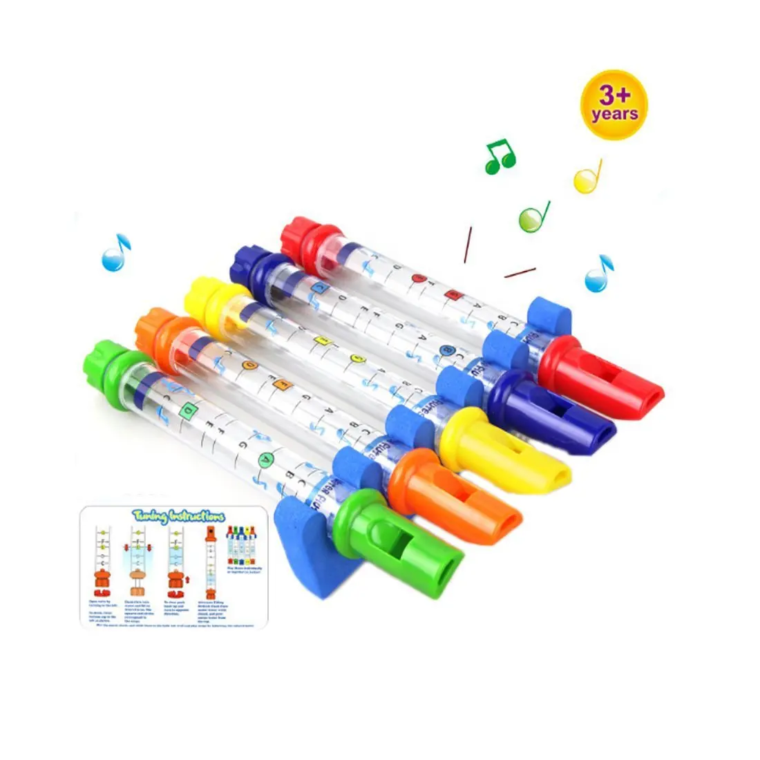 

5Pcs/Set Water Flute Toy Kids Children Colorful Water Flutes Bath Tub Tunes Toys Fun Music Sounds Baby Shower Bath Toy