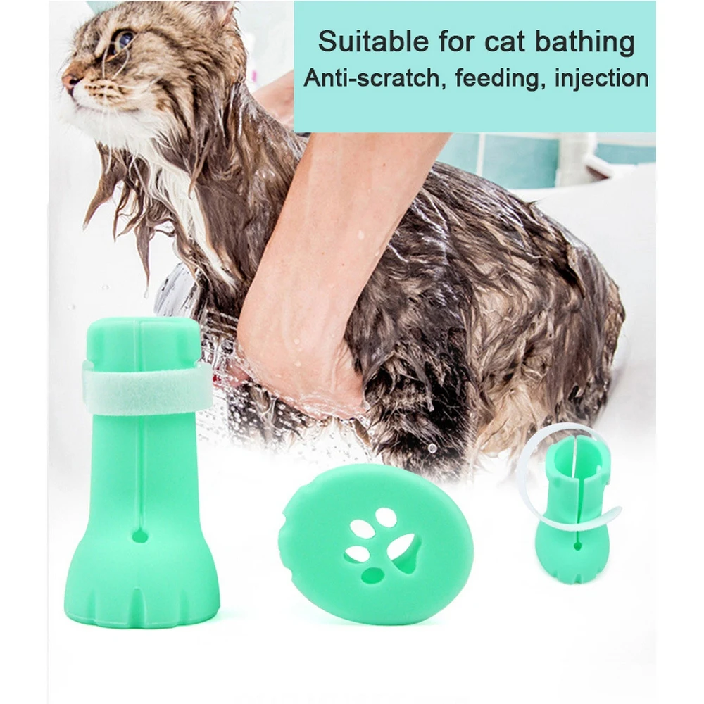 

Cat Foot Cover 4 Adjustable Cat and Pet Silicone Gloves Scratch-resistant Boots Shoes Nail Covers Anti-Scratch Cat Shoes Boots 6