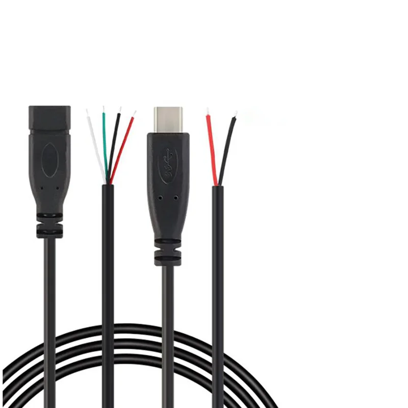 2pin 4pin провод USB 2 0 Тип C Мужской Женский Разъем Удлинительный тип сварки USB-C DIY