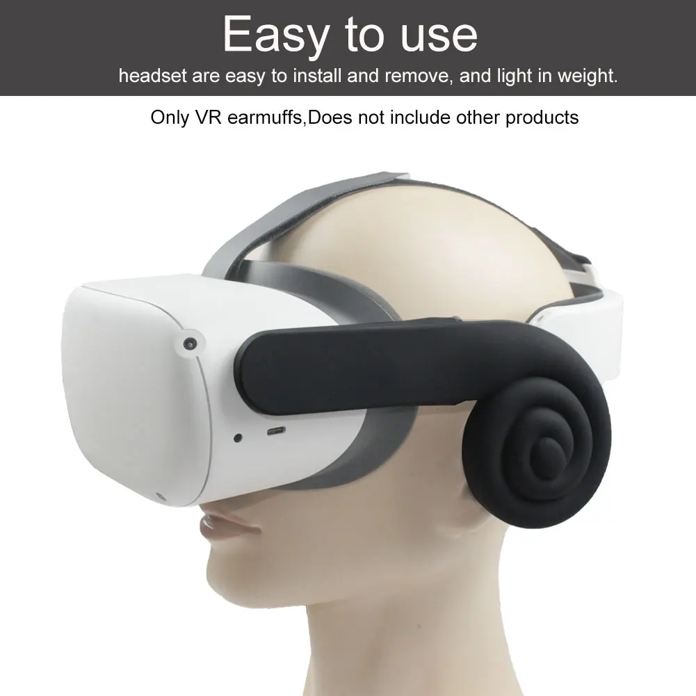 

1pair Replacement Parts Easy Install Ergonomic Waterproof Silicone Anti Dirt Soft Earmuffs Sound Cover For Quest 2