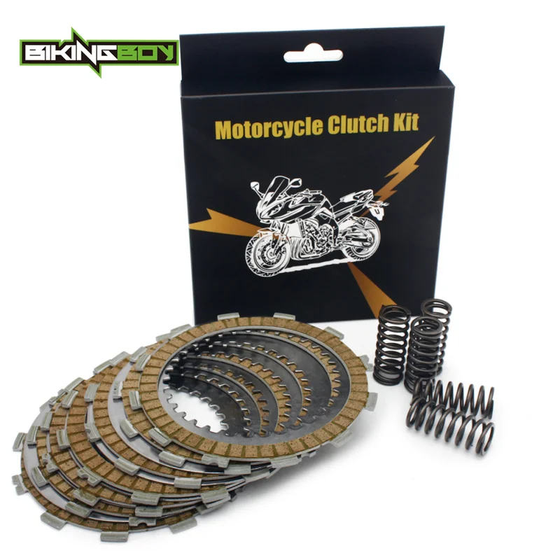 Full Set BIKINGBOY для Kawasaki KX 125 03 04 05 KX125 7 фрикционные пластины сцепления+ 6 стальных разделителей+ 5 тяжелых пружин внедорожные - Цвет: Full Set