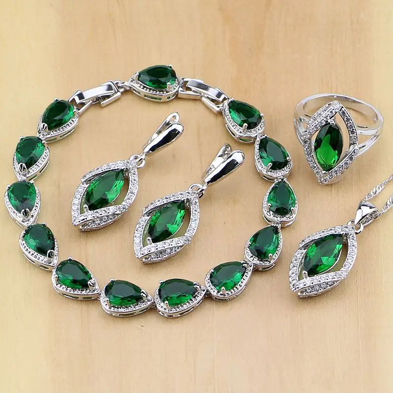Комплект из колье серёг и браслета серебра 925 пробы|jewelry sets for women|silver jewelry setsterling