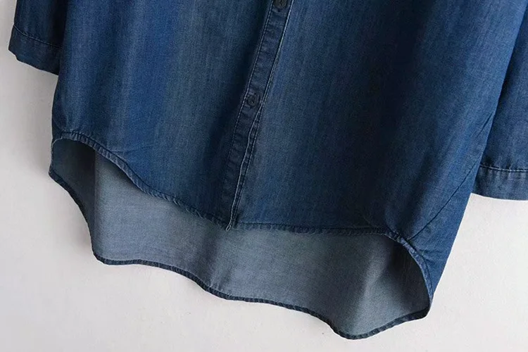 Женские легкие джинсовые рубашки большого размера 2XL 5XL Осенние новые женские