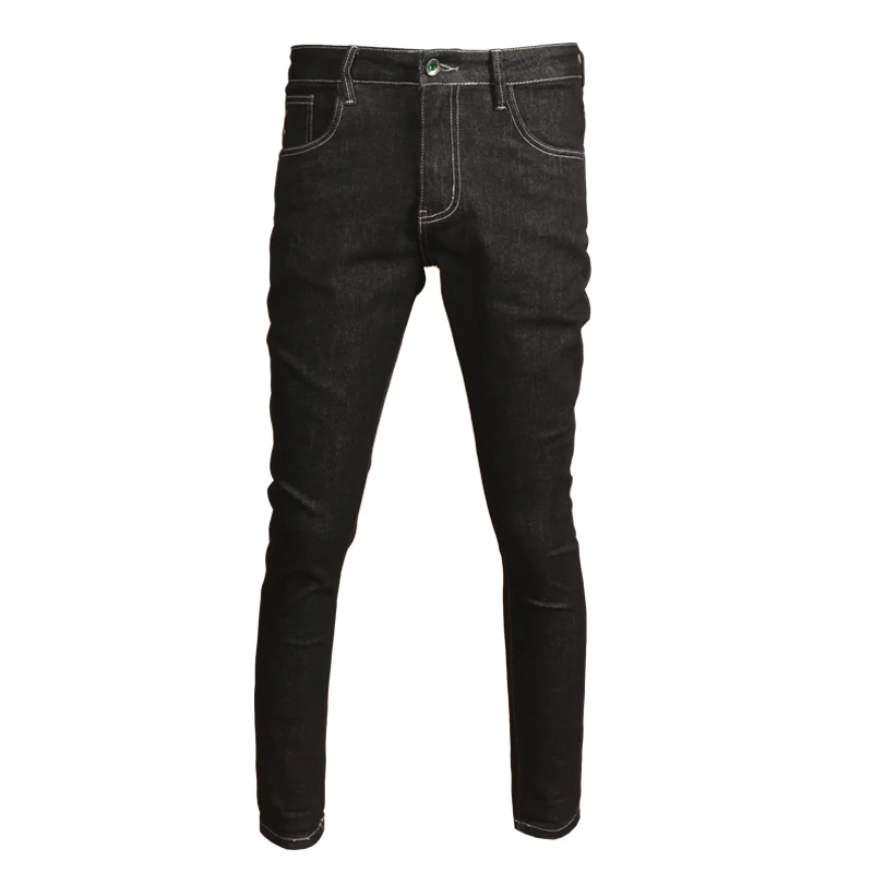 Autumn New Men Stretch Black Jeans Fashion Casual Slim Fit Pencil Pants Denim Trousers