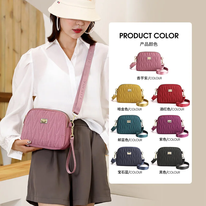 

Simple Ladies Handbags Lightweight Waterproof Nylon Cloth Bag Trendy Outdoor Shopping Messenger Bag Fashionable Shoulder Bag