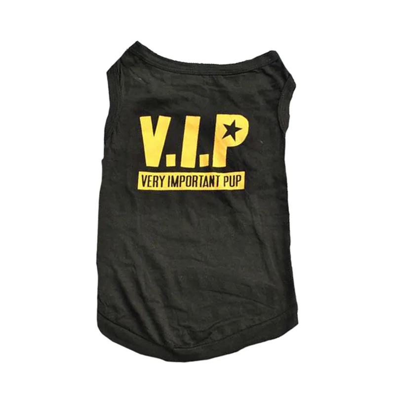 Black VIP Pawstrip XS-L жилет для собак, летняя одежда для собак, черные футболки для маленьких собак, чихуахуа, Йоркского мопса, жилет для кошек, костюм - Цвет: Black VIP