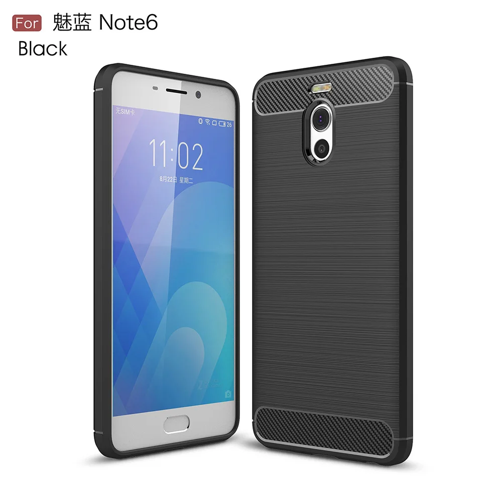 BLACK Redtree Силиконовые чехлы из углеродного волокна для Meizu m5 note m6 note противоударный мягкий ТПУ чехол для смартфона для Meizu m5s Pro 7 Plus чехол - Цвет: BLACK