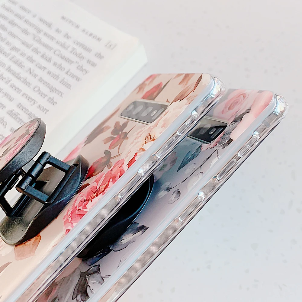 Чехол для телефона LOVECOM в стиле ретро с цветами и держателем мягкая накладка на