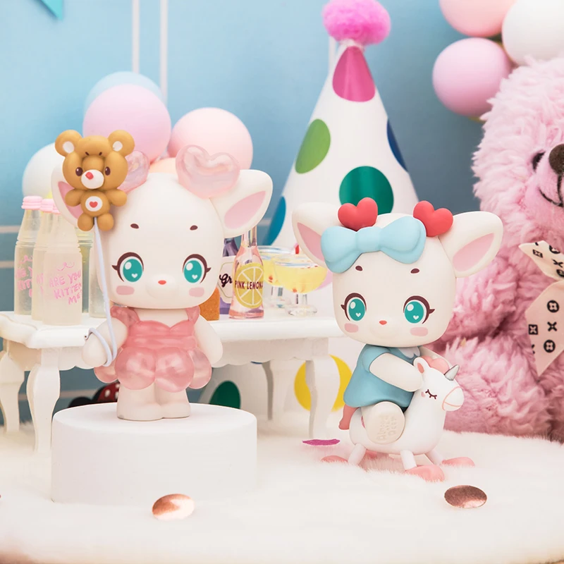 

Blind box toy happy party series Caja Ciega anime trend play cute deer almond doll hand-made gift decoration mysterious box