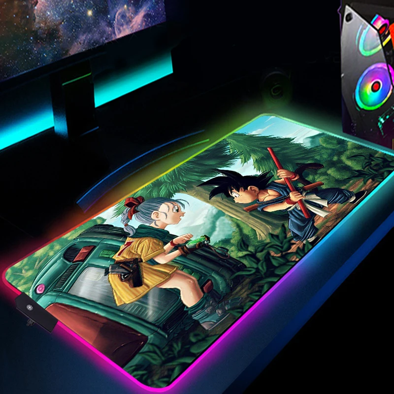 super dbz large rgb mouse pad anime gaming mousepad goku desk mat led 900x400 xxl computer keyboard laptop pad notebook desk mat free global shipping