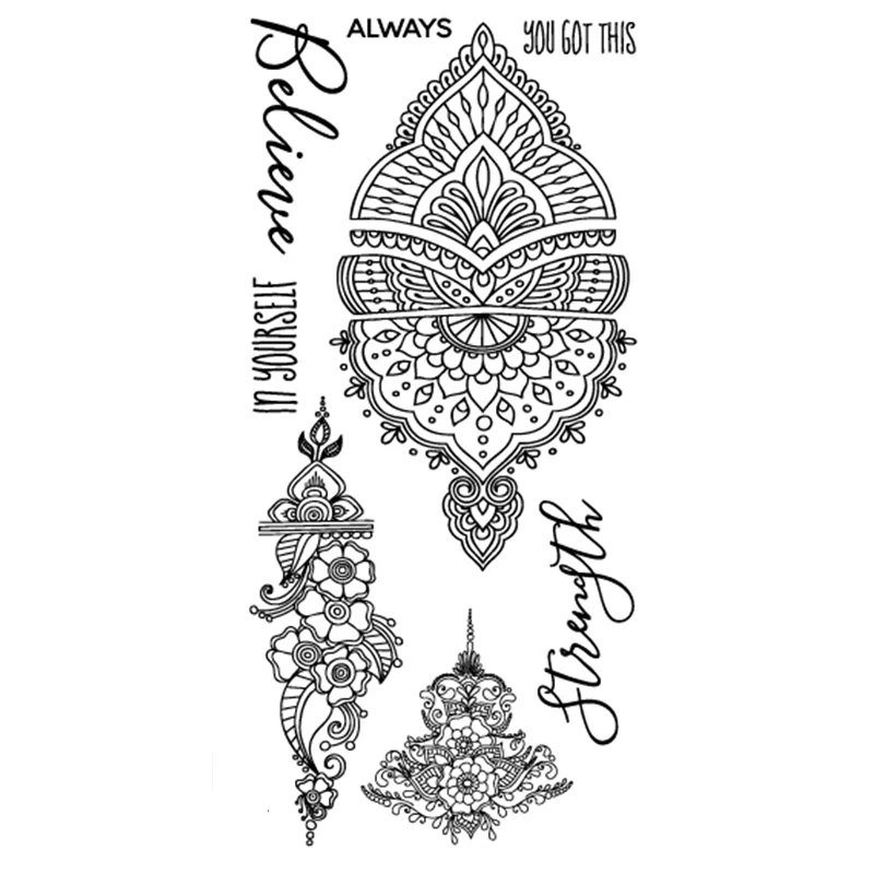 FXL татуировки из хны прозрачный чистый силикон штамп/печать для DIY