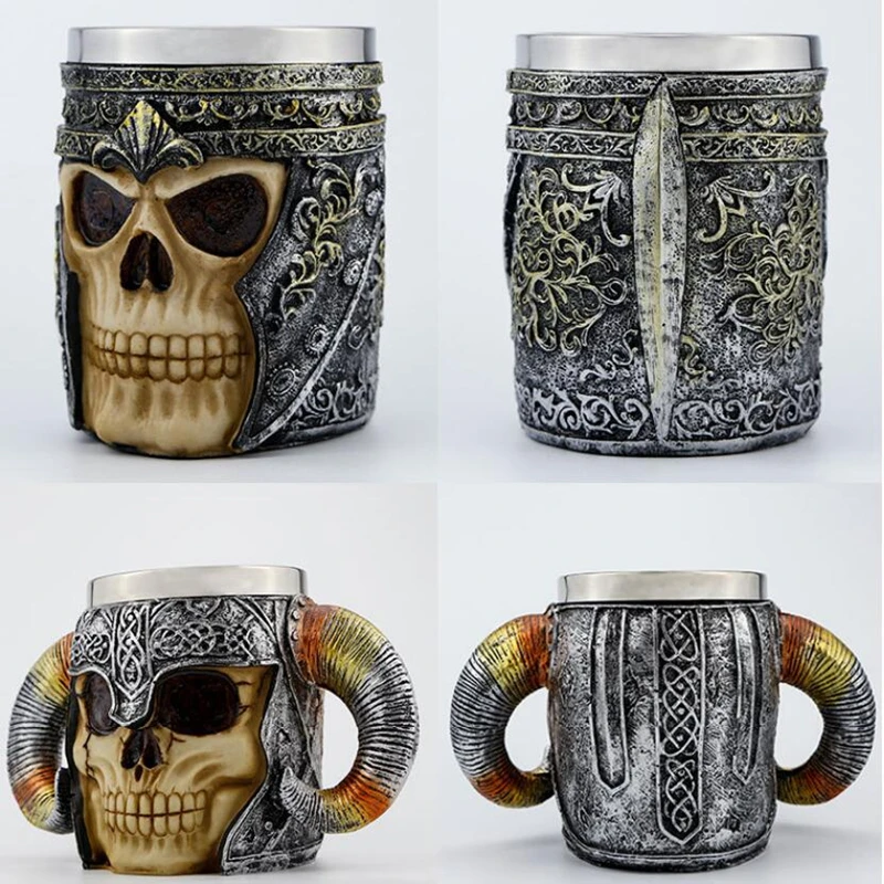 

Horns Skull Barber Scissors Storage Box Stainless Steel Resin Clipper Case Pro Salon Barber Comb Scissors Inserting Rack Y0425