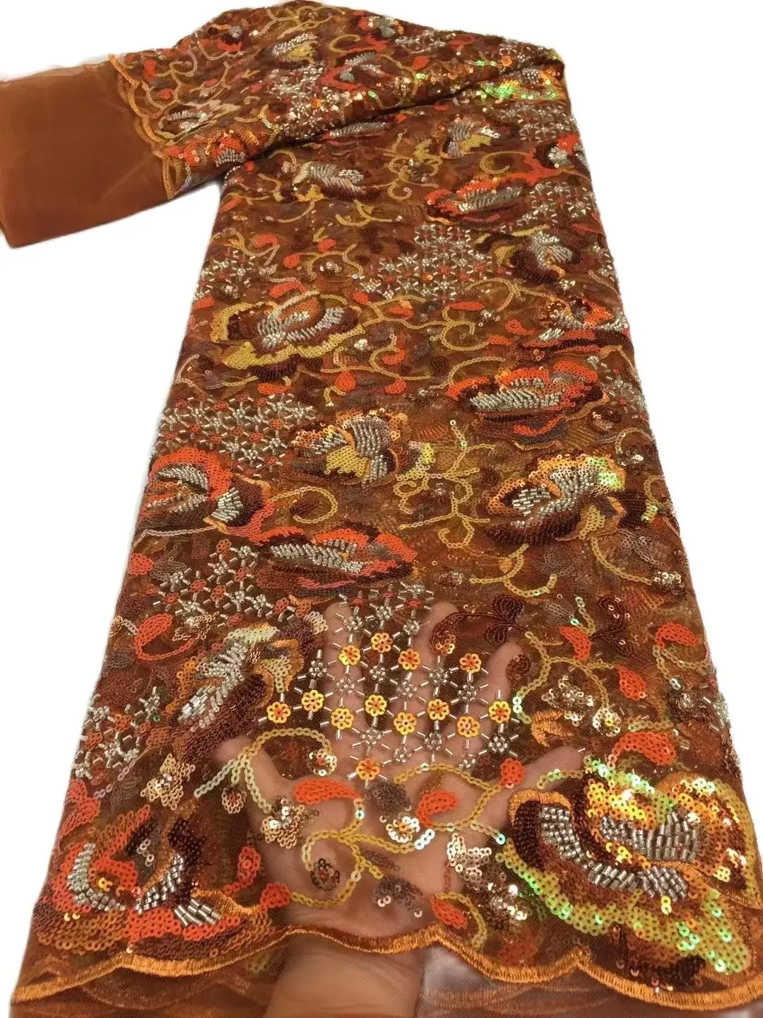 

Новинка 2022, африканская мода, кружево с блестками, удобный материал, французская сетка, Высококачественная кружевная приятная для кожи ткан...