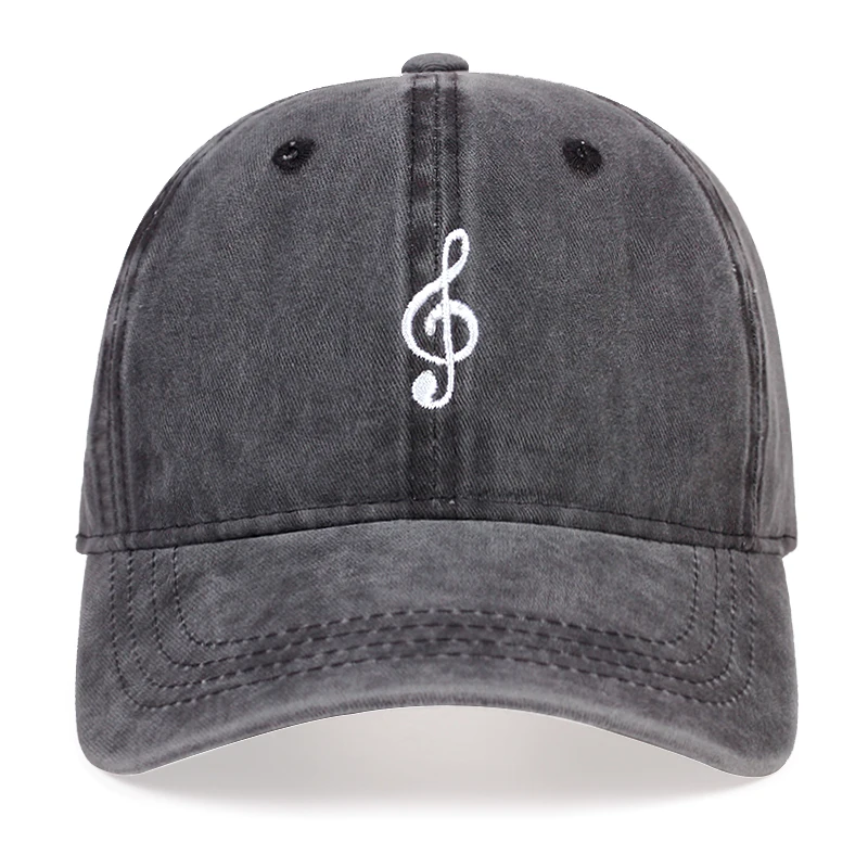 

New Note Embroidery Washed Baseball Cap Fashion Unisex Universal Wild Dad Hat Outdoor Shade Sunscreen Hats Sports Golf Caps