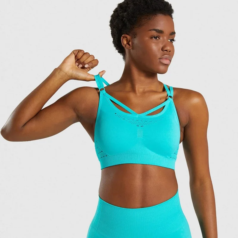 

Exercise Underwear Women's Running Shockproof Gathered Bra Shark Yoga Vest