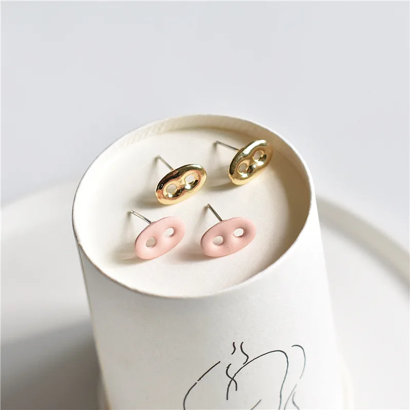 Серьги гвоздики из сплава в форме носа свиньи для женщин и девочек маленькие