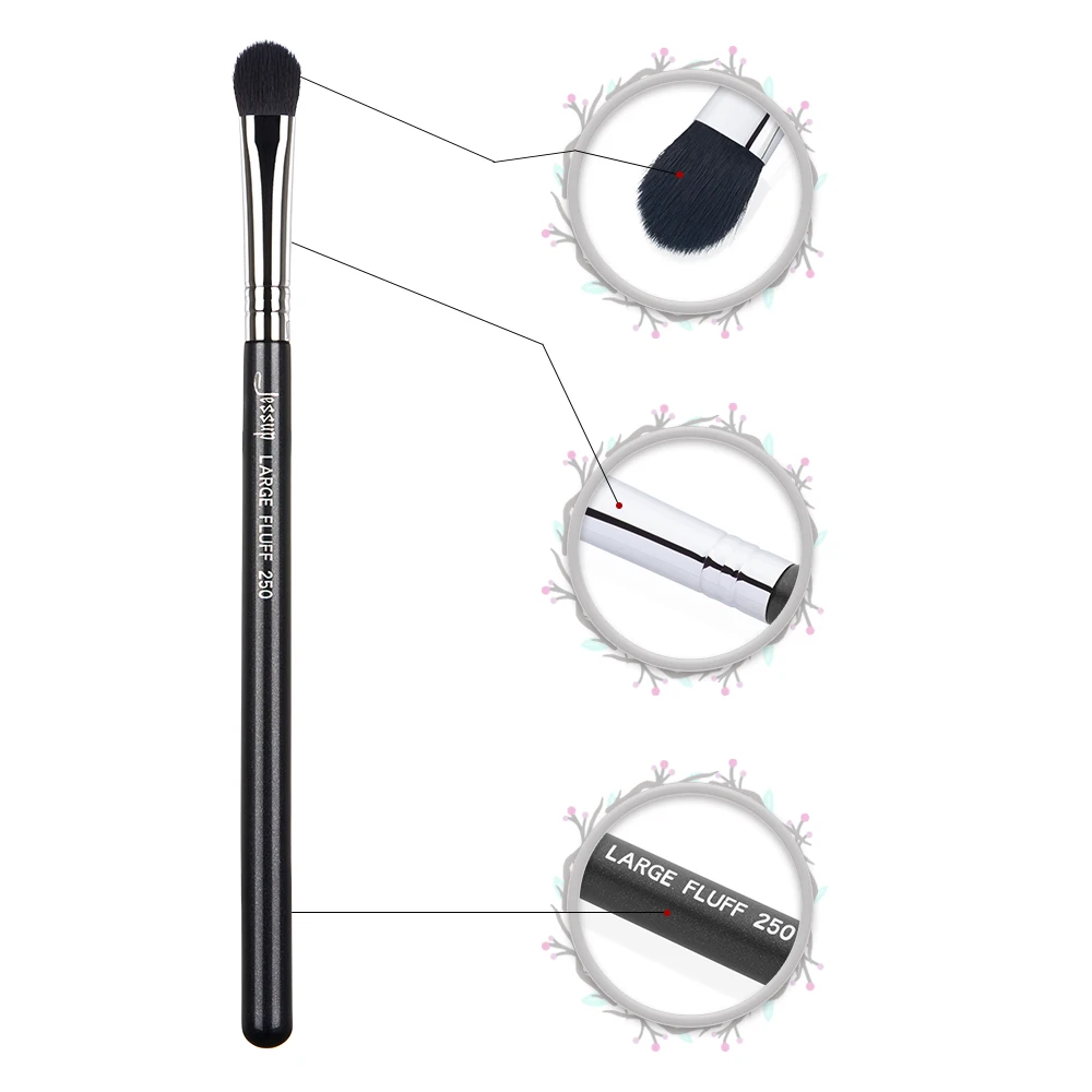 Набор кистей для макияжа Jessup набор с большим ворсом 1 шт. цвет черный серебристый