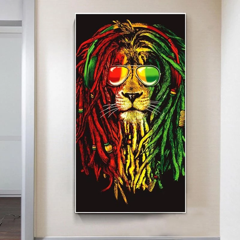 

Colorful Lions With Sunglass Wall Art Posters Abstract Graffiti Lion Art Canvas Paintings Nordic Art Picture For Kids Room Decor
