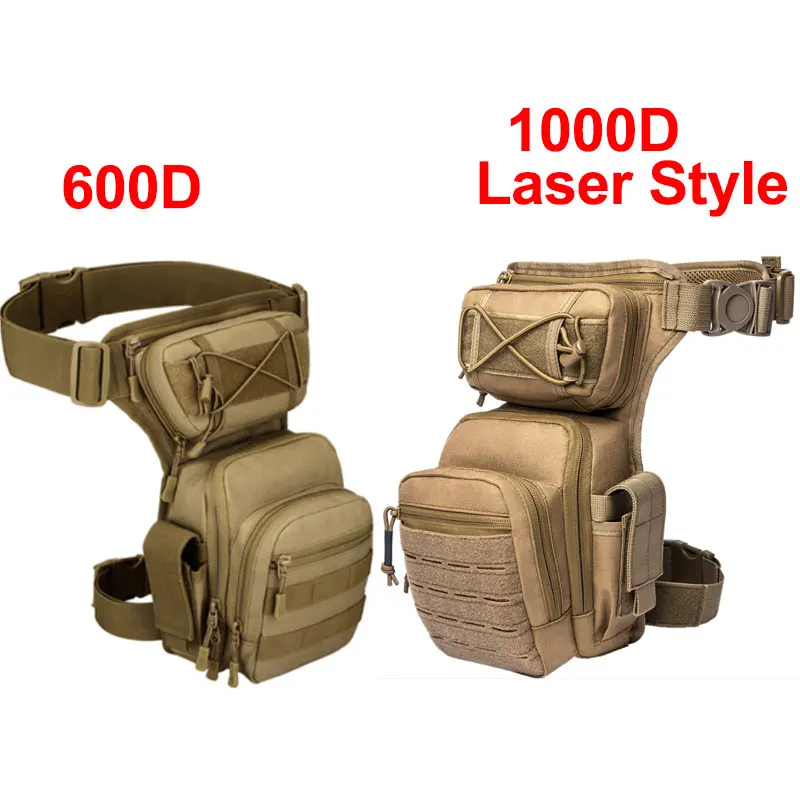 Men Leg Bag Waist Bag Utility Belt Pack Pouch Adjustable Hiking Male Hip Motorcycle Bags Military Tactical Waist Bag XA936+WA