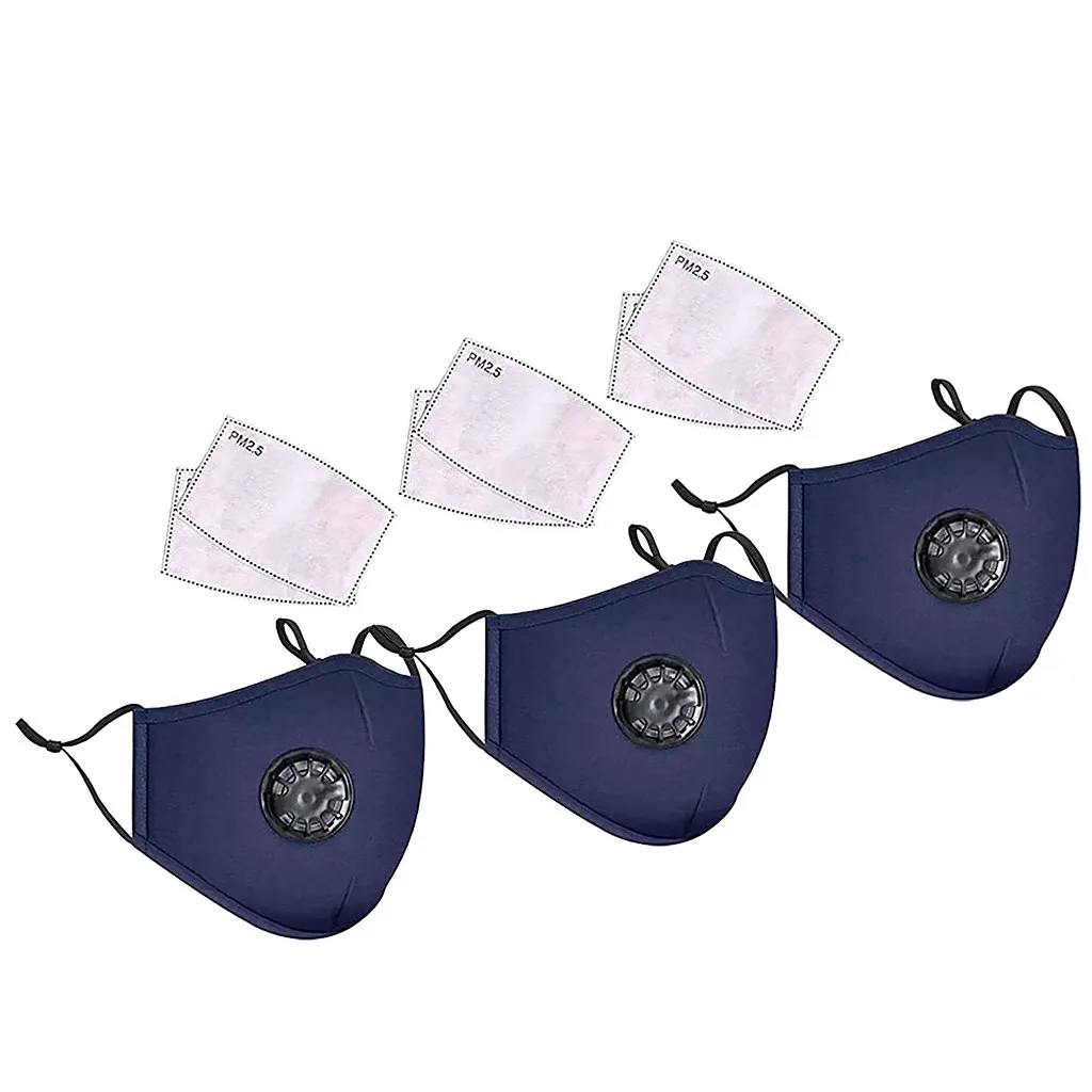 Маска PM2.5 многоразовая моющаяся с фильтром из активированного угля 3 шт.|Мужские