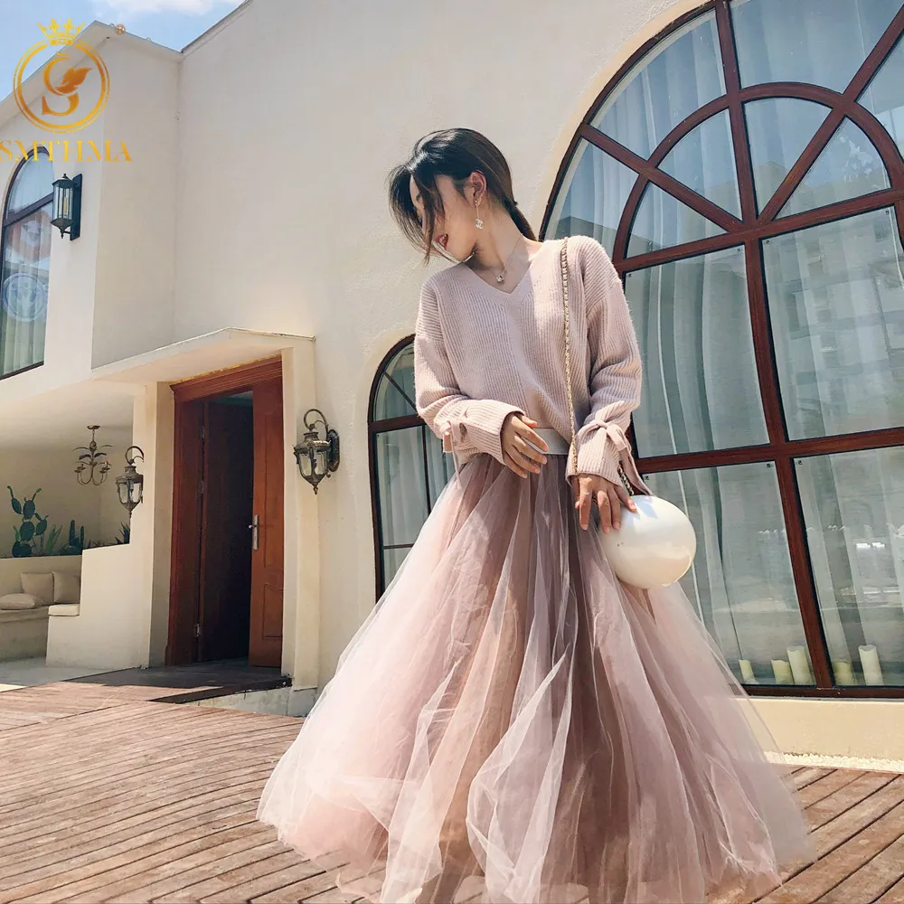 Женский трикотажный свитер с V образным вырезом и длинным рукавом|Спортивные