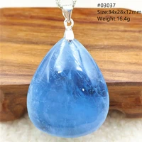 natural blue aquamarine water drop pendant brazil clear aquamarine bead women men fashion jewelry necklace aaaaa