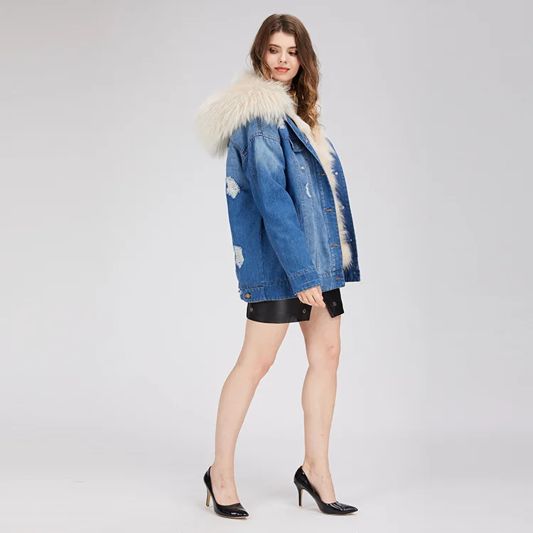 Новинка 2019 новый стиль воротник из меха енота подкладка лисьего