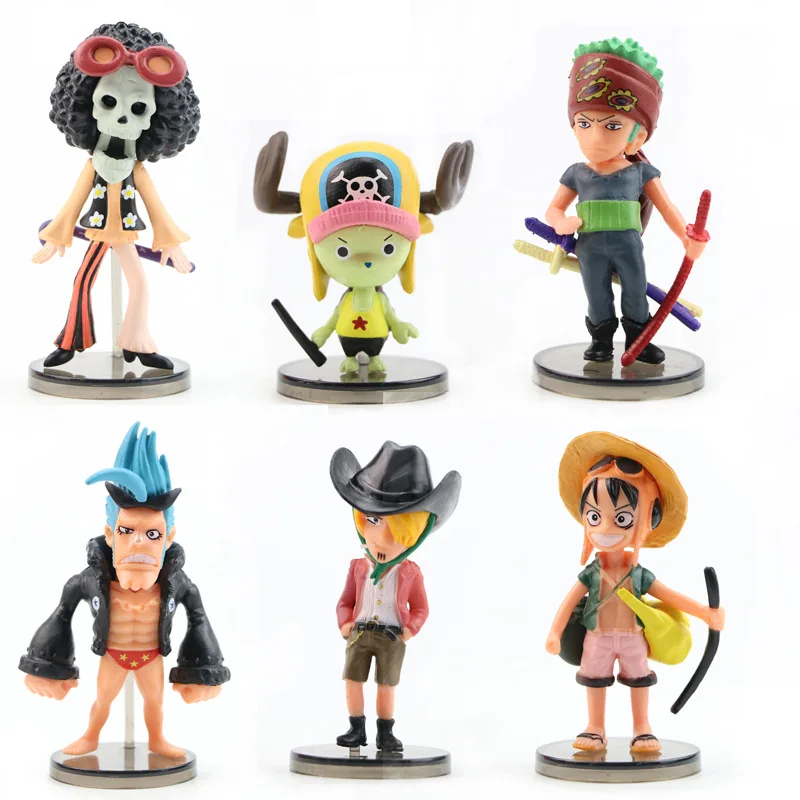 

6 шт./компл. Аниме ONE PIECE 3,5 дюйма Фигурки орнаменты Луффи Чоппер Брук Doflamingo модели игрушки для детей лучший подарок